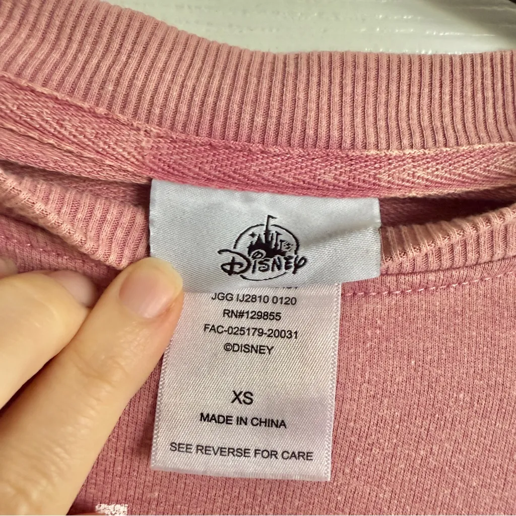 Walt Disney World Mickey Mouse Cropped Long Sleeve Shirt Pink size XS - Image 4