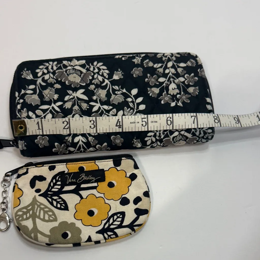 Vera Bradley Black and Yellow Floral Wallet Set - Image 6