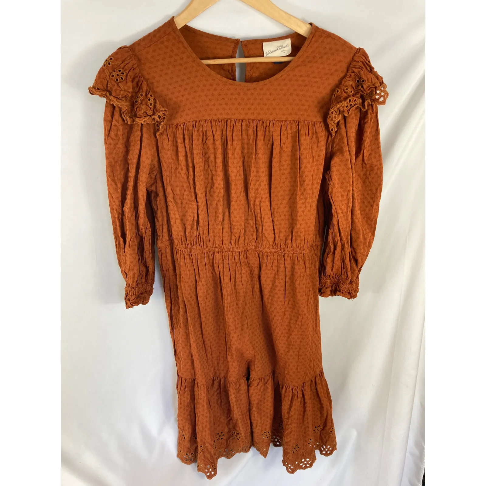 Universal Thread Orange Long Sleeve Tiered Ruffle Dress Size XXL - Image 3