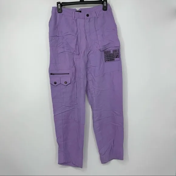 LF THE BRAND CARGO STYLE LIGHT PURPLE LIGHTWEIGHT PANTS SIZE 8 - Image 3