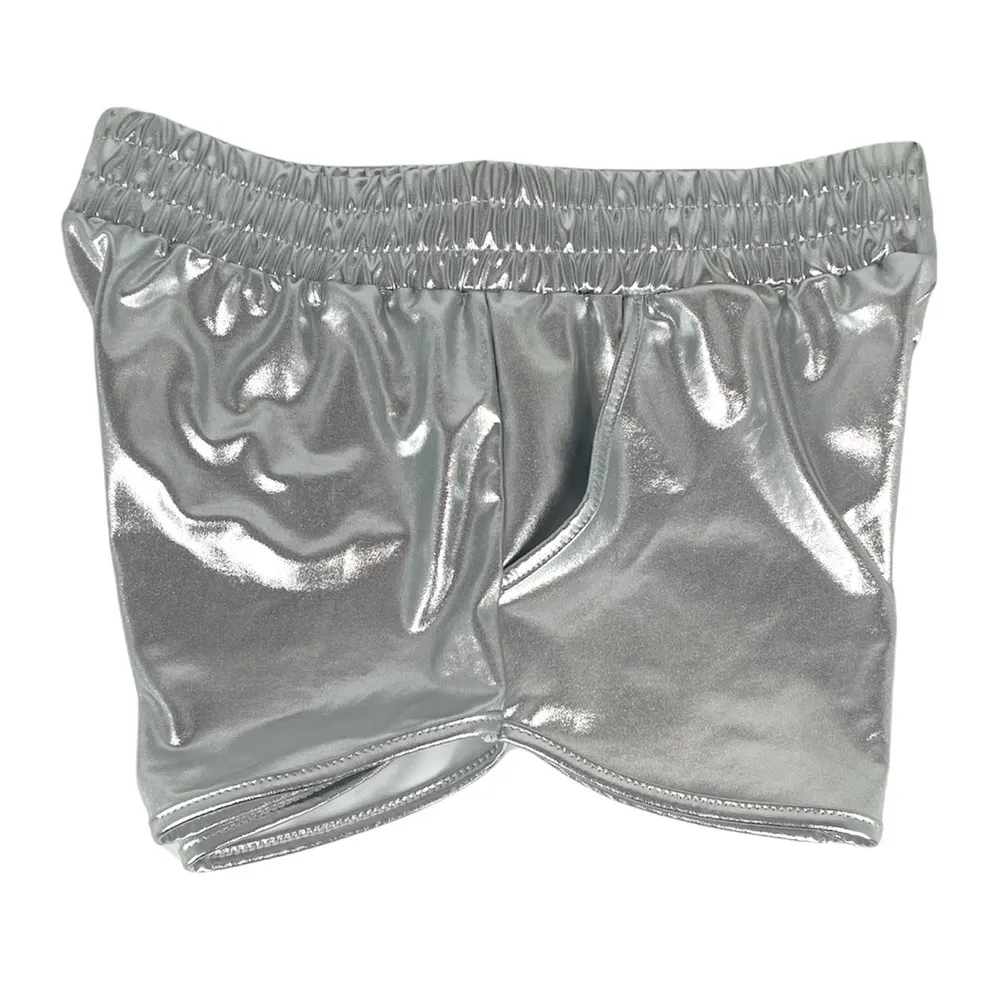 Pumpkino Metallic Disco Shorts Metallic Silver Size Medium - Image 4