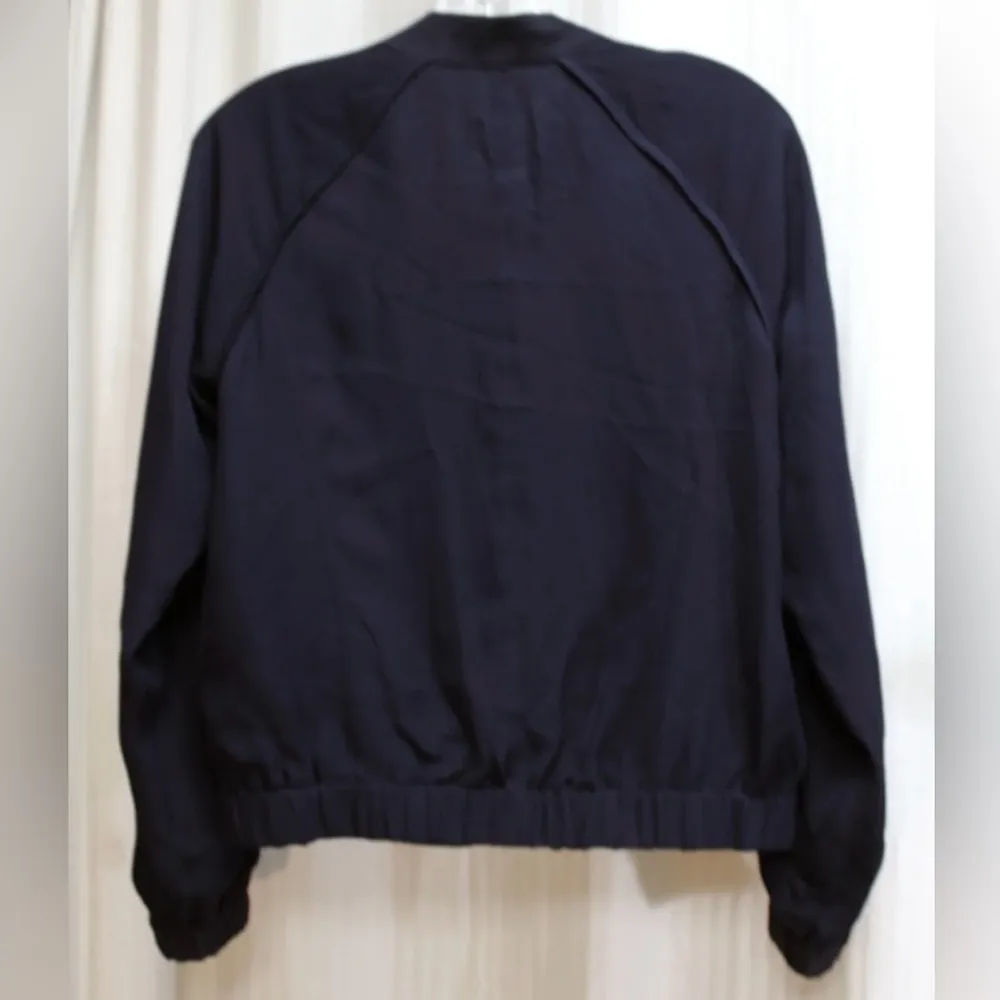 Lafayette 148 🐸 - 100% Silk Print Reversible Bomber Jacket, Size S Petite - Image 6