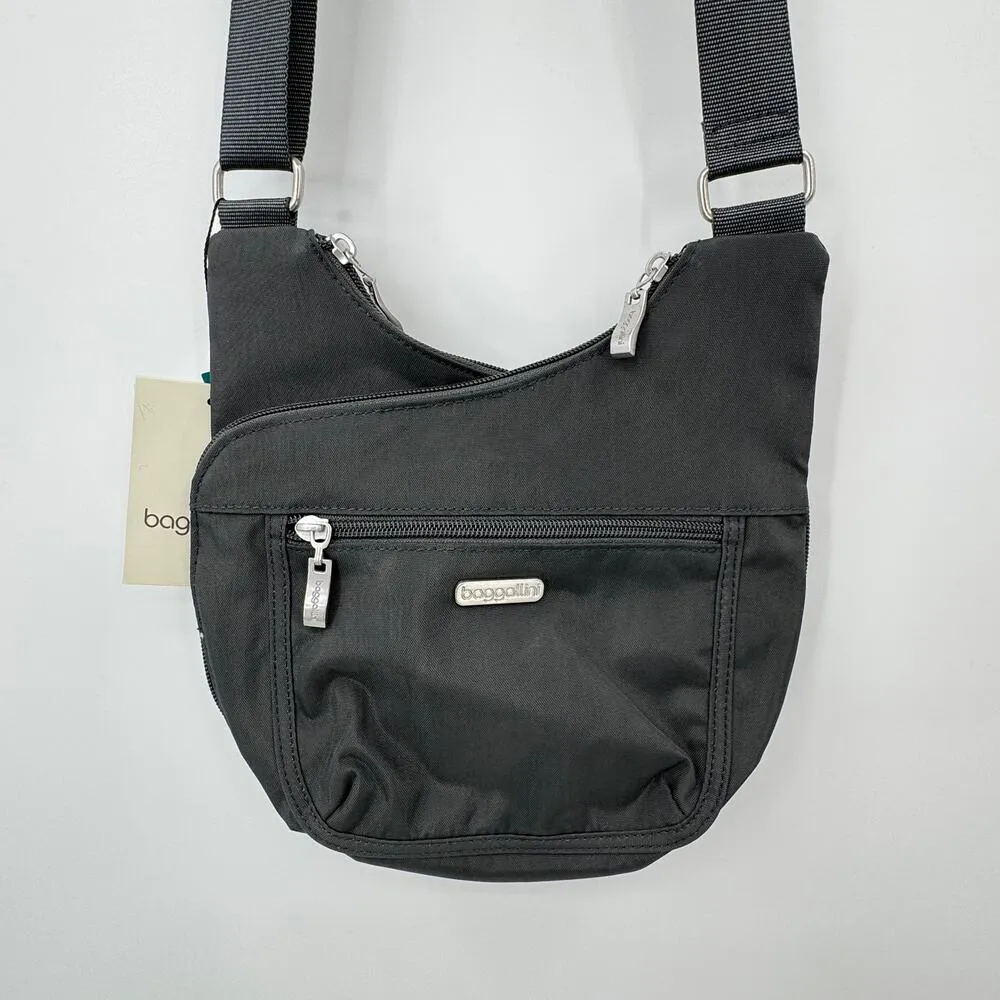 Baggallini Pocket Crossover crossbody bag nylon travel purse gray NEW - Image 2
