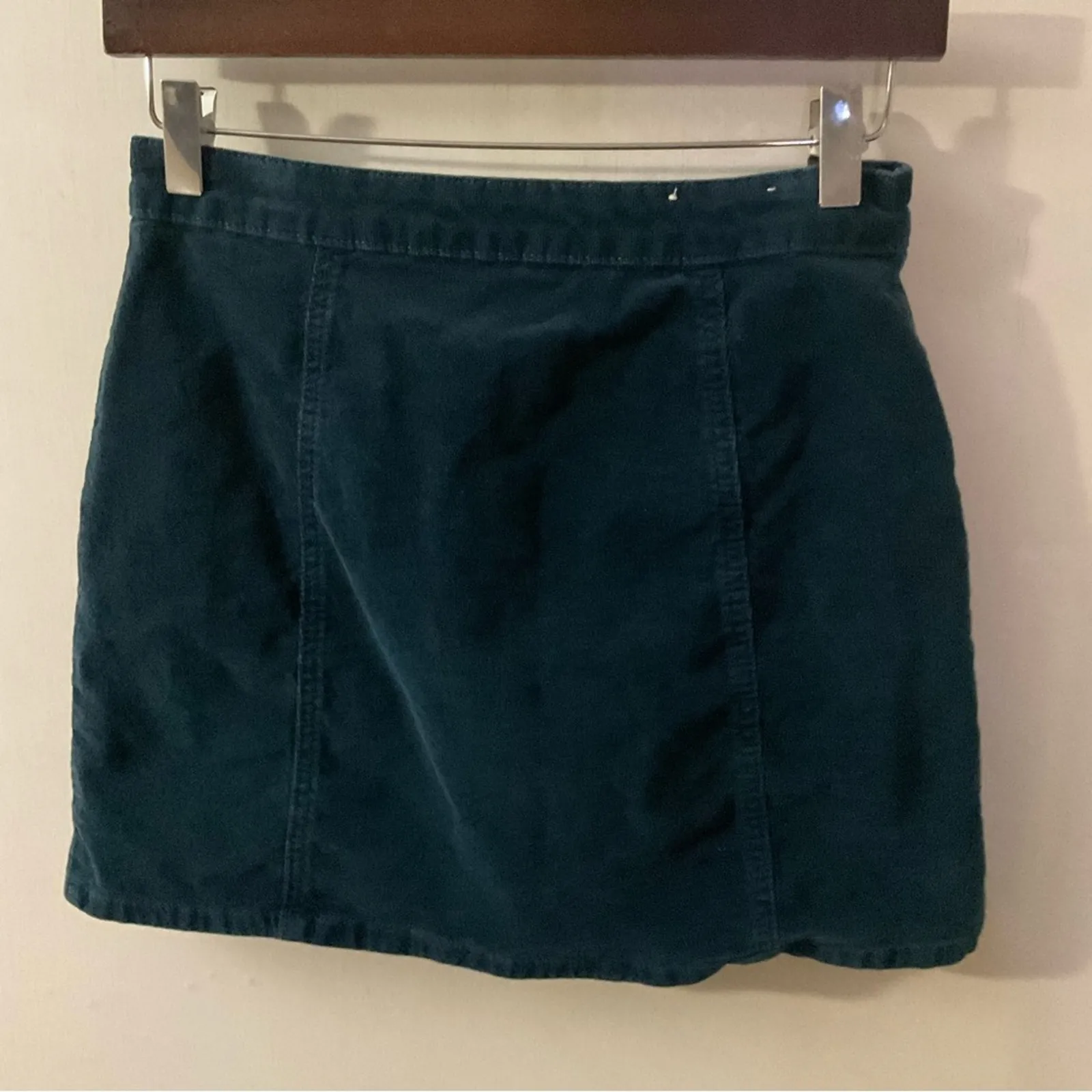 Altar’d State Dark Teal Corduroy Mini Skirt S Boho Fall Preppy Classic Academia - Image 2