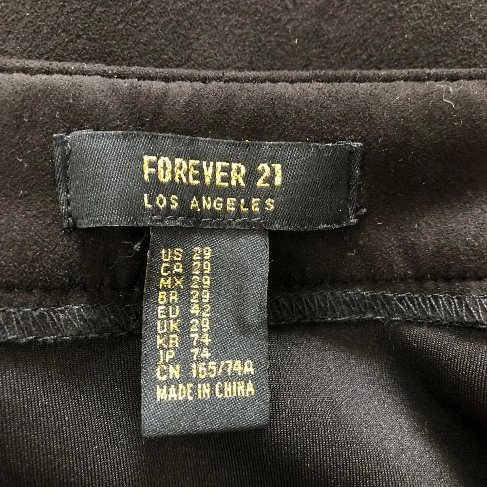 Forever 21 Los Angeles womens faux suede button front y2k miniskirt black 29 - Image 3