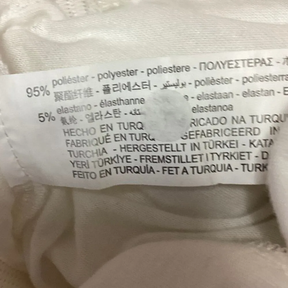 Zara White Ribbed Elastic Waist Drawstring Joggers Sweat pants Lounge Pants Sz S - Image 5