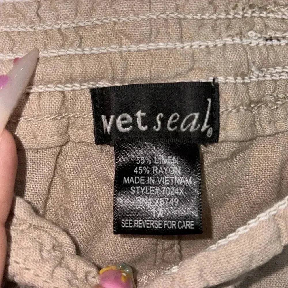 WetSeal Khaki Linen Pants - Image 3