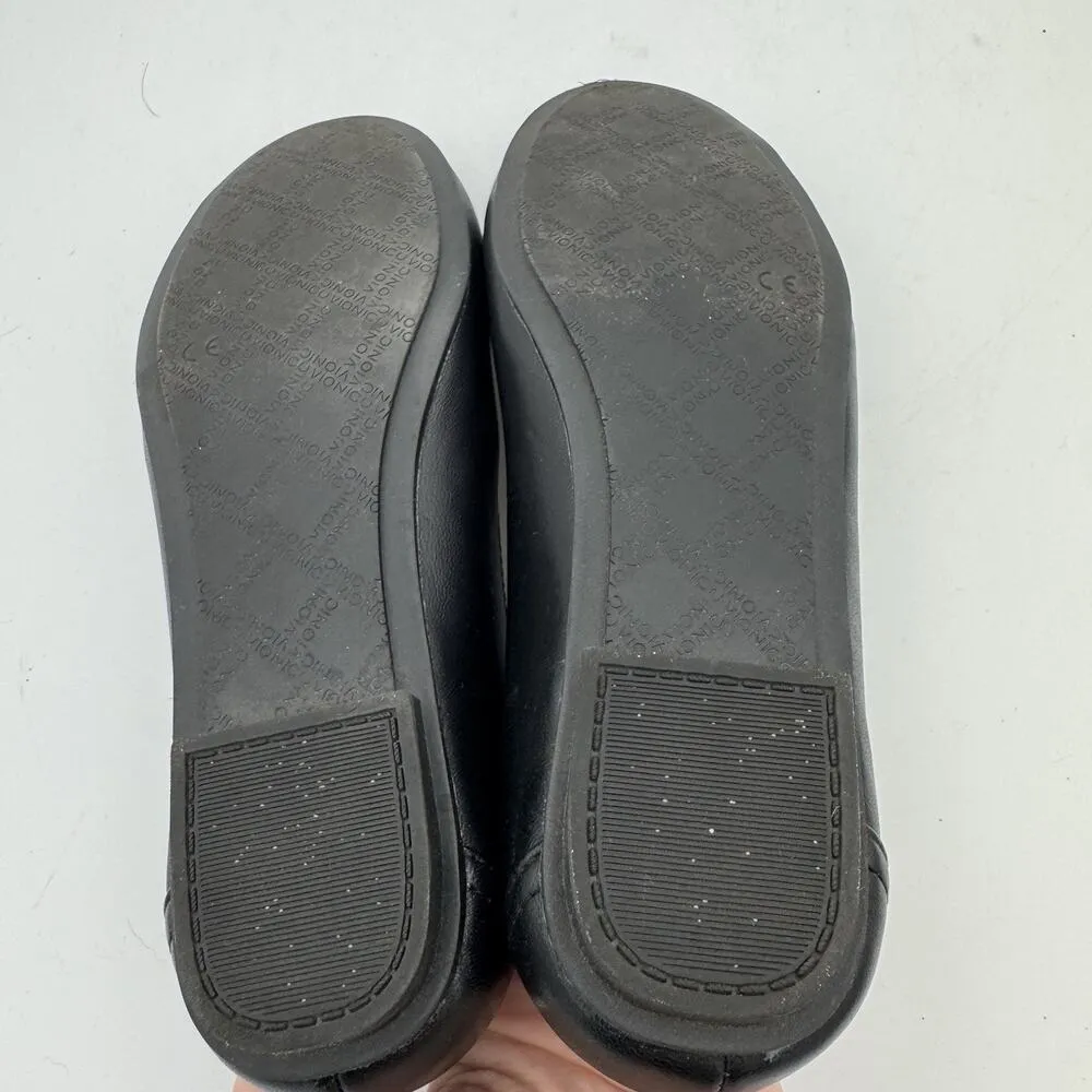 Vionic Women's Caroll Black Leather Ballet Flats Shoes Size 6 - Image 8