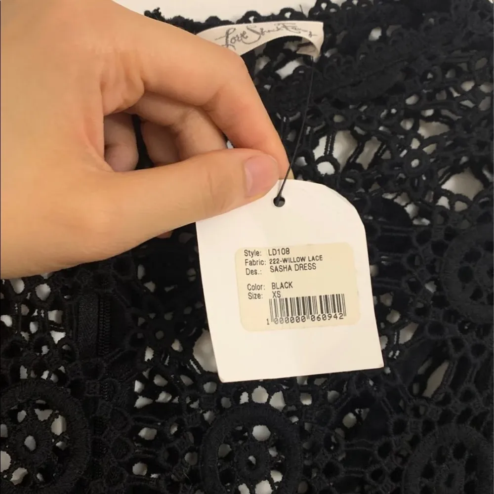 NWT Loveshackfancy black crochet sasha dress - Image 4