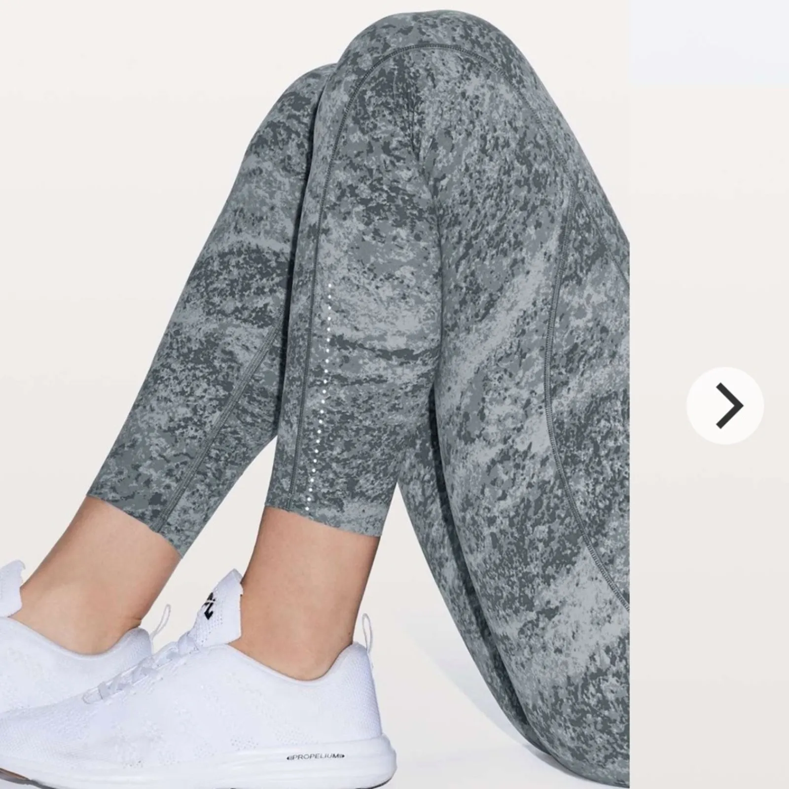 Lululemon Fast & Free Tight Leggings 7/8 Nulux 25" in Area Ice Grey 4 - Image 9