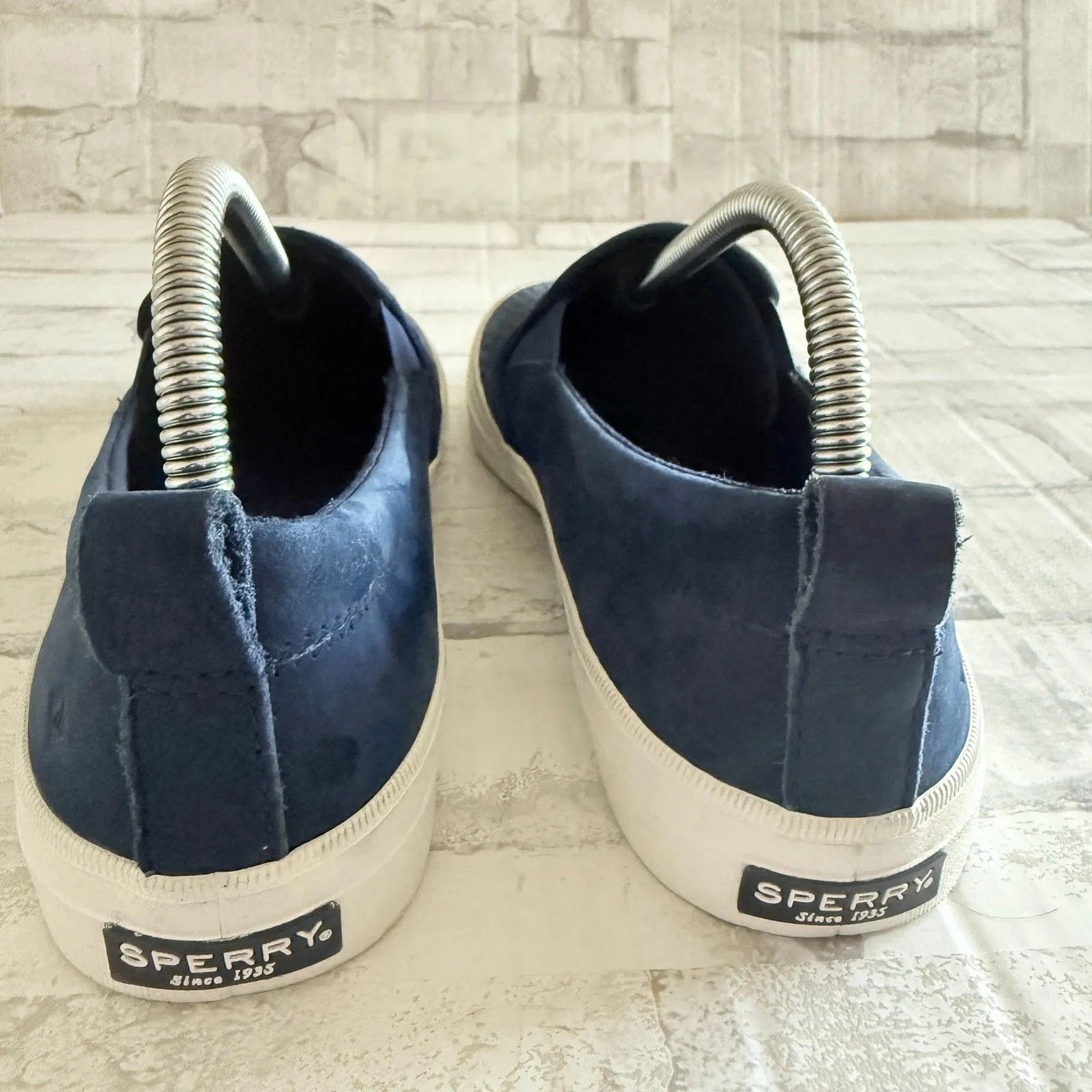 Sperry Womens Top Sider Memory Foam Blue Suede Sleep On Sneakers Shoes Sz 9 - Image 4