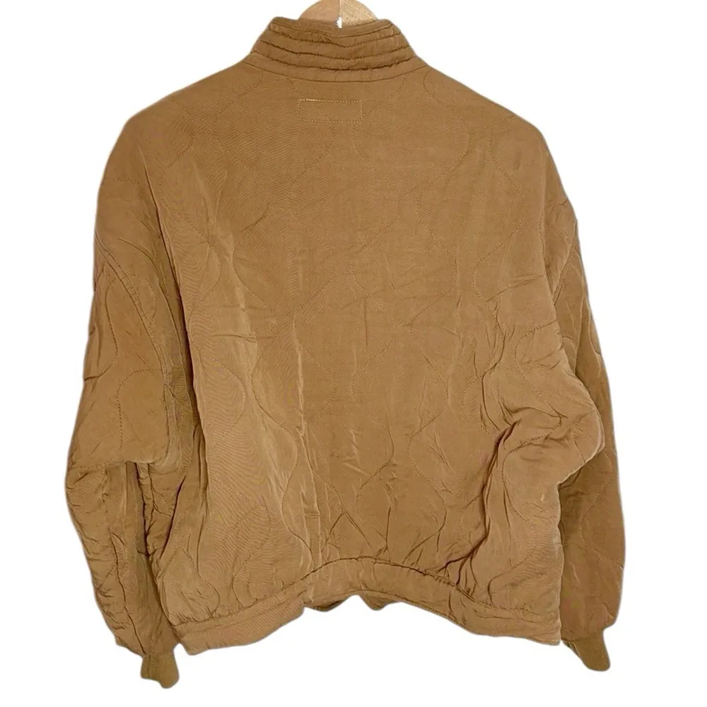 Blank NYC chai tea quilted tencel drop shoulder jacket size L - Image 3