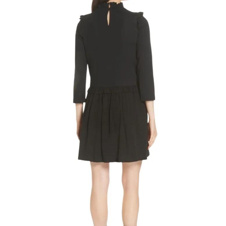 Kate Spade Embroidered Mixed Media Dress, Black Size XS NWT - Image 7