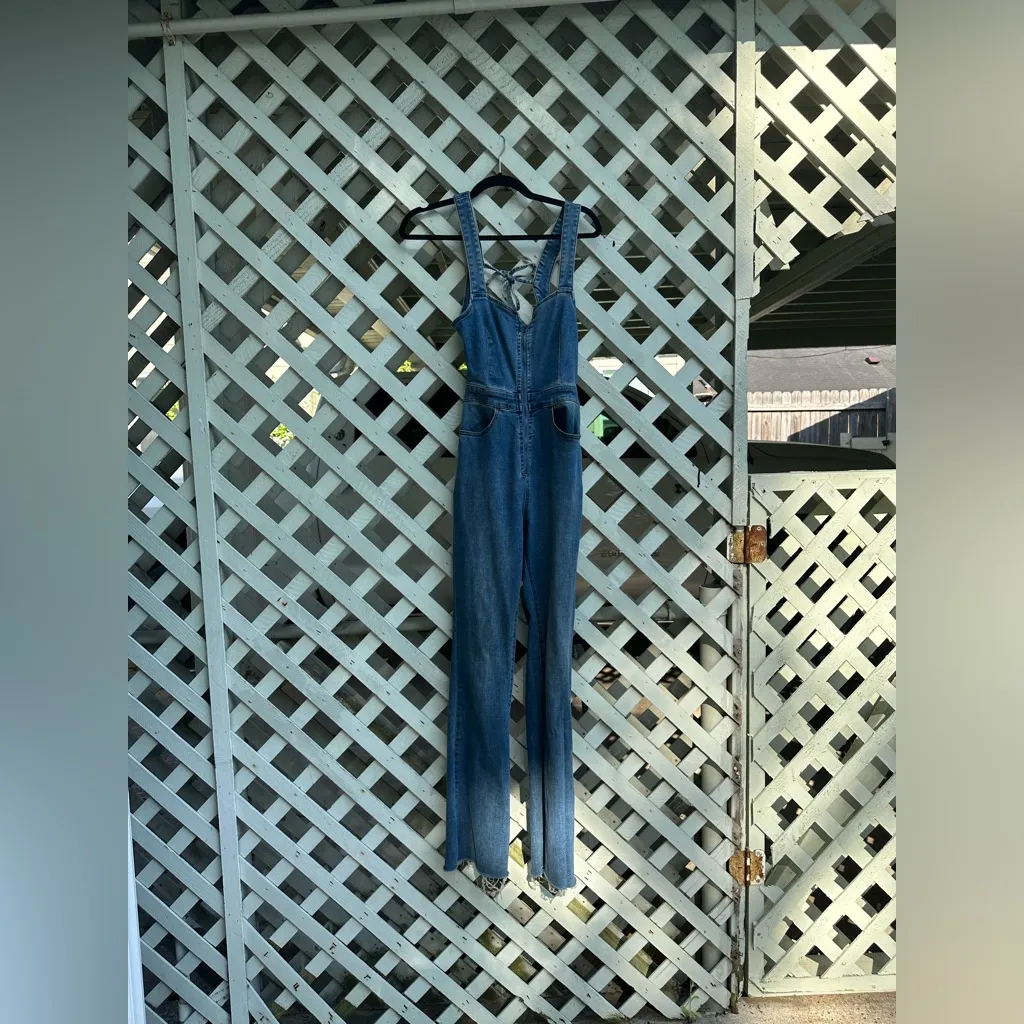 Free People COPY -  2nd Ave One Piece Denim Jumpsuit - Image 5