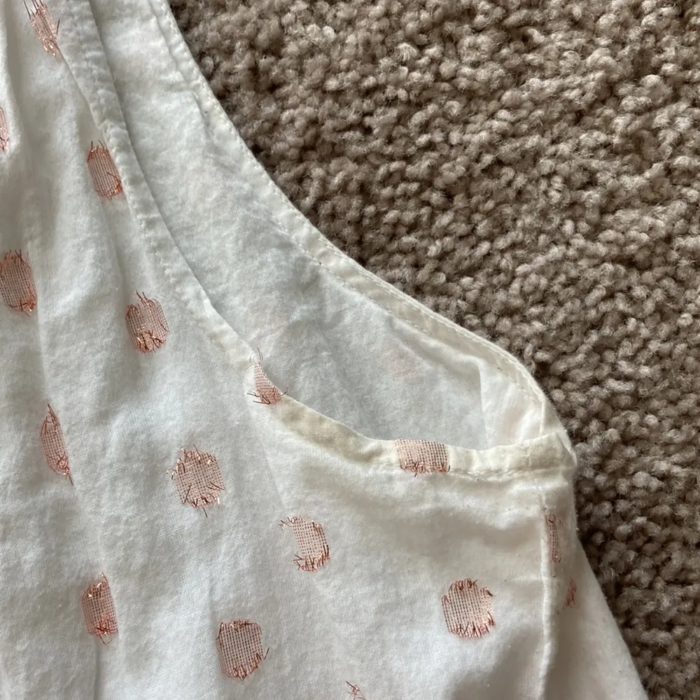J. Crew Factory Babydoll Tank Top Pink Polka Dots White Women’s Size Small - Image 4