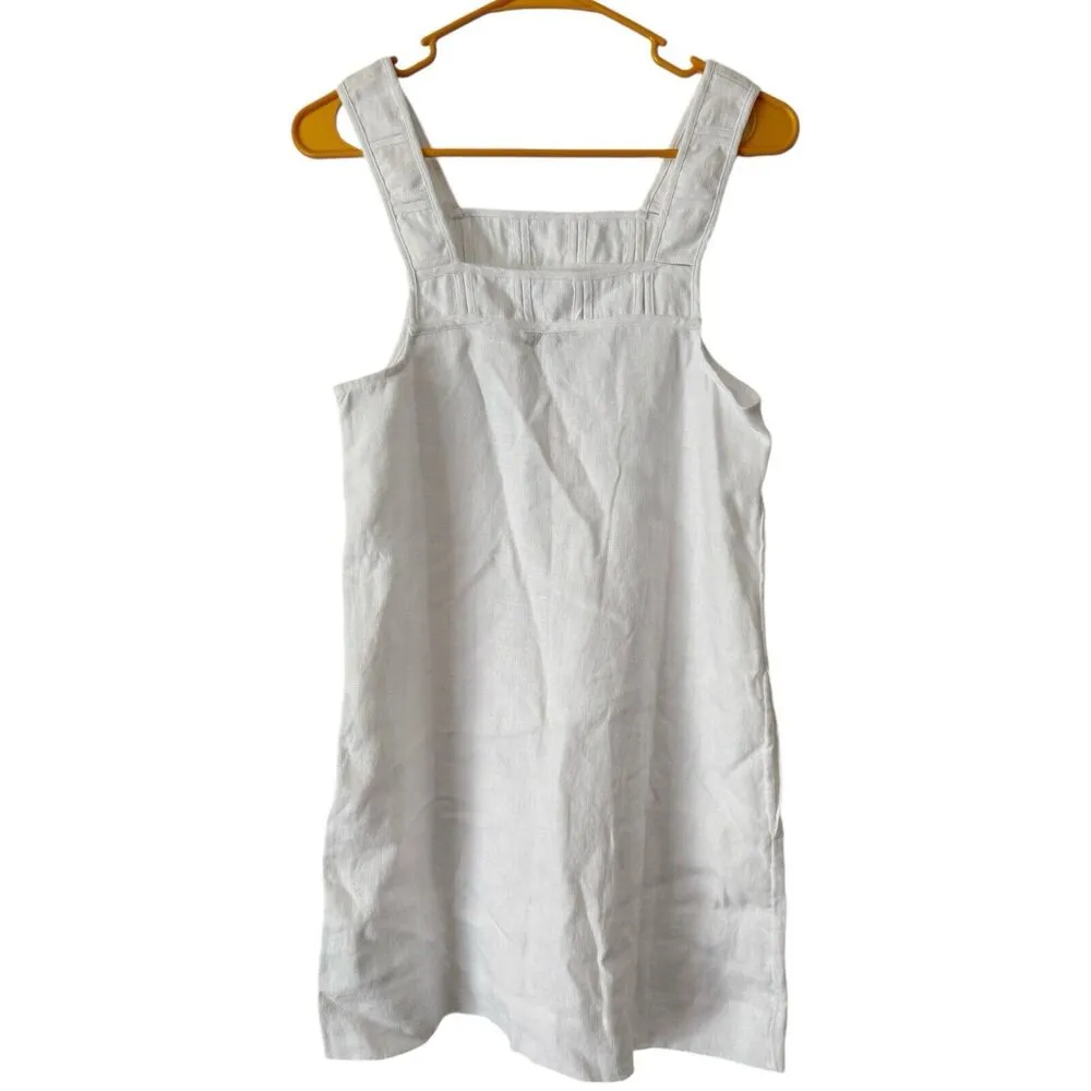 NWT Madewell Embroidered Tank Mini Dress Eyelet White 100% Linen Size 0 - Image 6