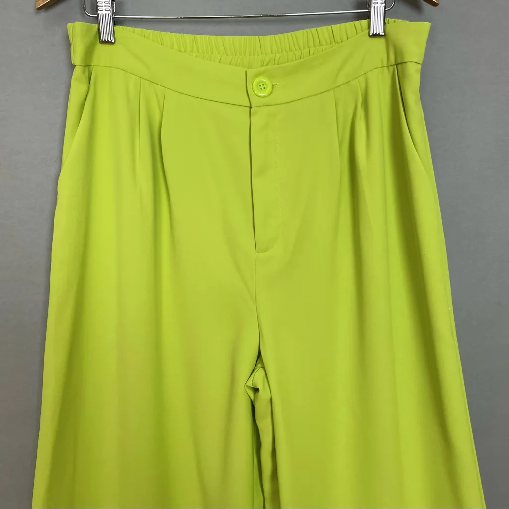 Haute Monde Wide Leg Pants Neon Women Size XL Party Going Out Flowy Polyester - Image 3