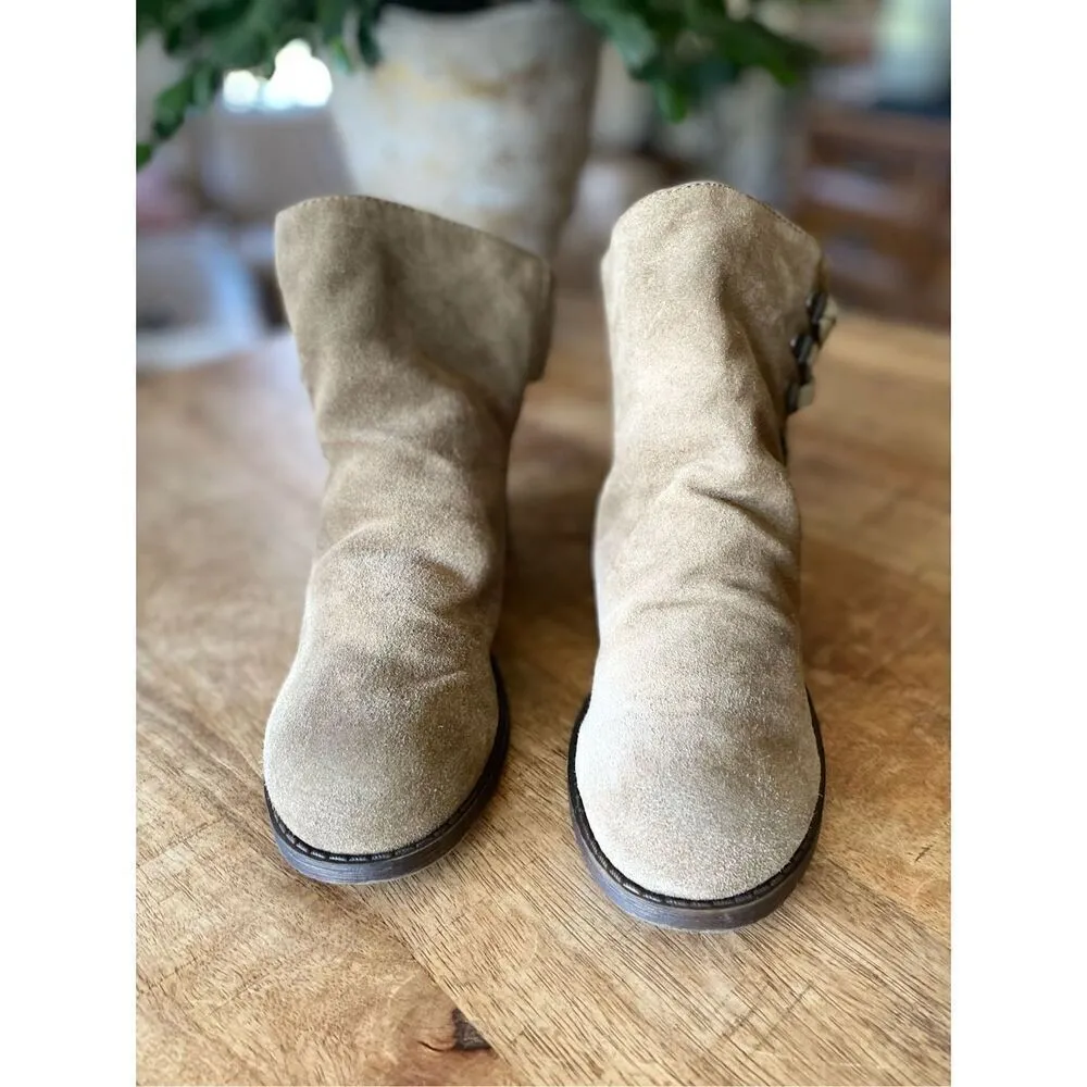 NINE WEST Womens Sz 5 M Brown Suede Lace Up Ankle Fashion Boots Booties - Image 2