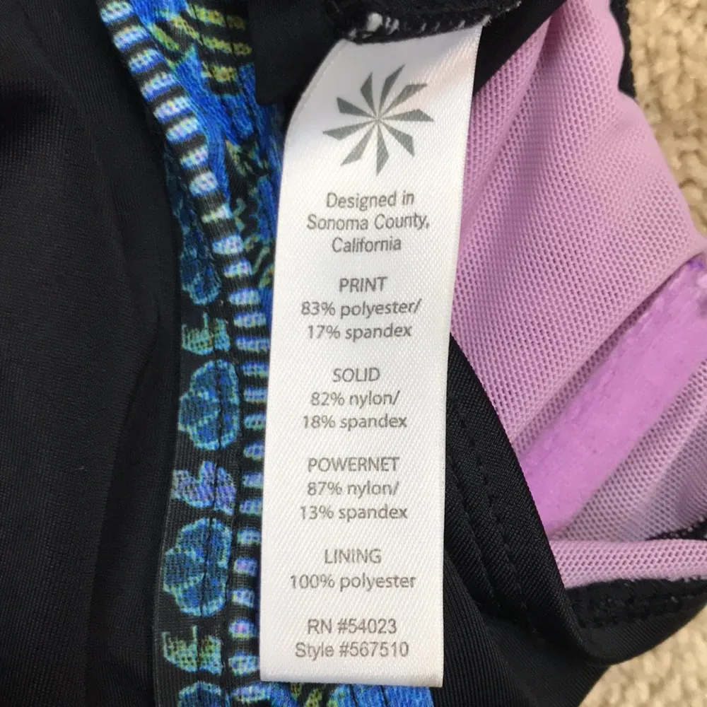 Athleta Women’s Black Patterned Trim Halter Tankini Swim Top - Image 7