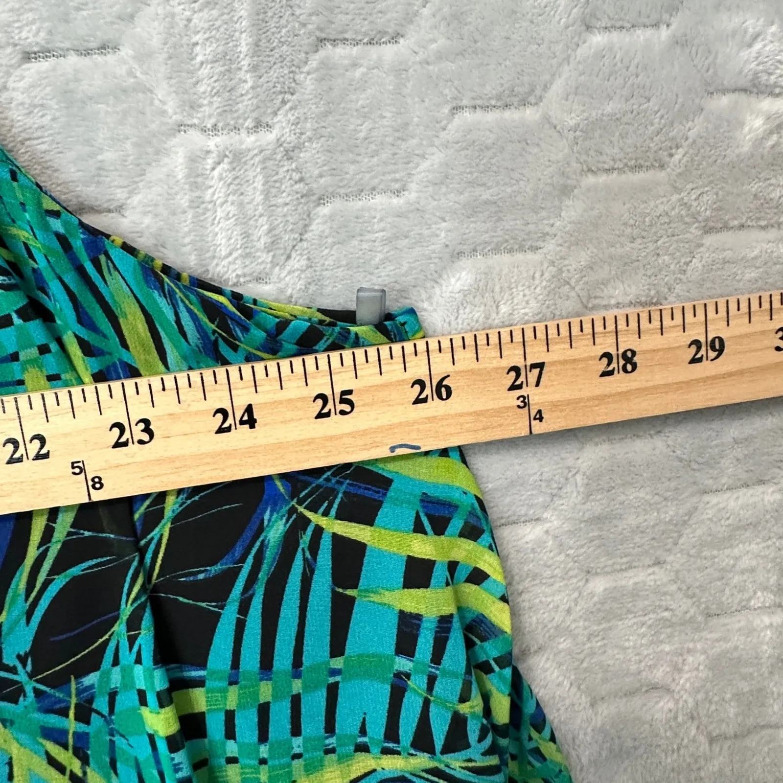 Catherines‎ 2X 22/24W Sleeveless Dress Palm Leaf Print Plus Tropical Resort Boho - Image 5