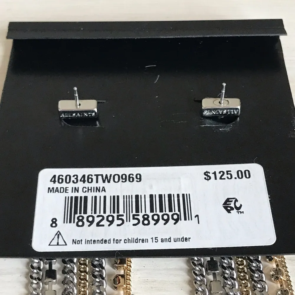 All Saints Cailin Crystal Stud Long Earrings NWT - Image 10