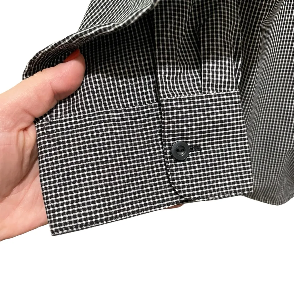 Foxcroft Checkered Button Down Shirt Long Sleeve Black and White Womens Size XXL - Image 6