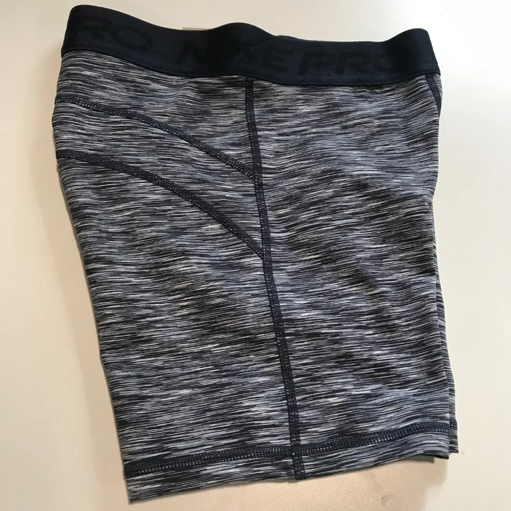 Nike Women's Pro 3" Space Dye Dri-Fit Compression Shorts in Blue/Blk size XS NWT - Image 4