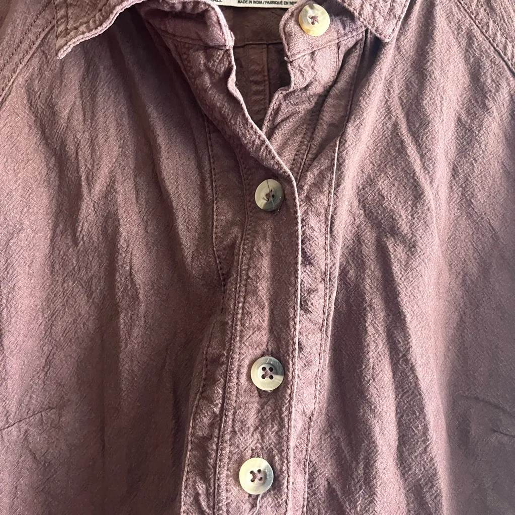 We The Free Chocolate Button-Up Shirt - Image 4