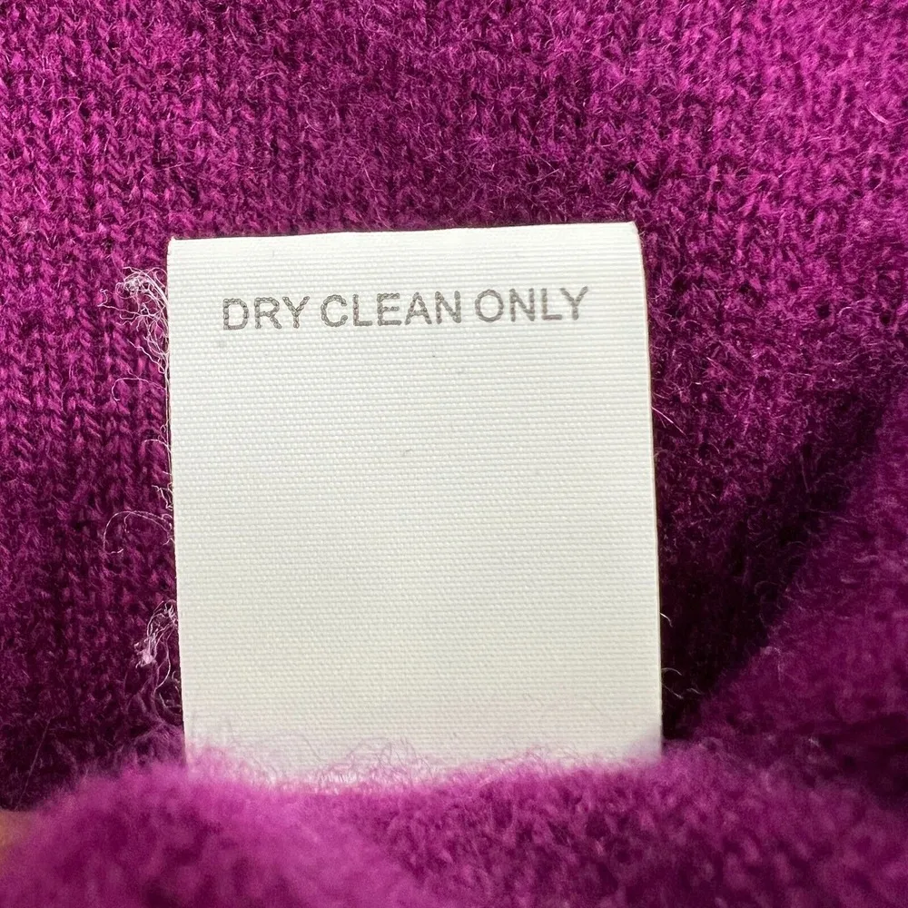 41 Hawthorn 100% Cashmere Sweater Womens Small Purple Long Sleeve Popover Preppy - Image 5