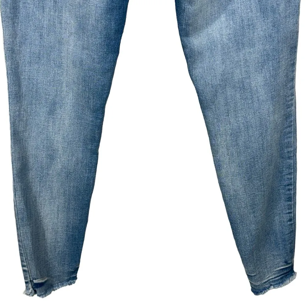 Old Navy SZ 4 Rockstar Jeans Super Skinny Ankle Distressed Stretch Frayed Hems - Image 5