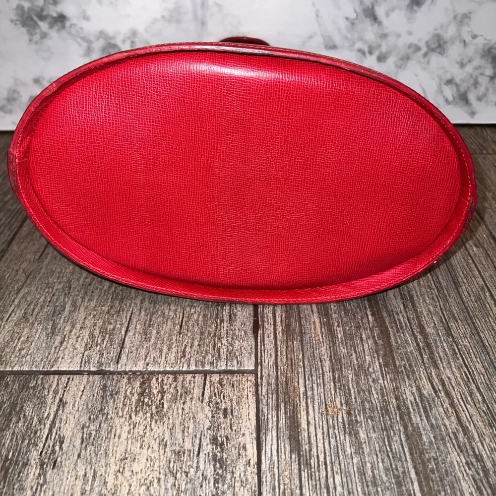 Vintage Extremely Rare Vintage Christian Dior Red Pebble Leather Tote Excellent - Image 4