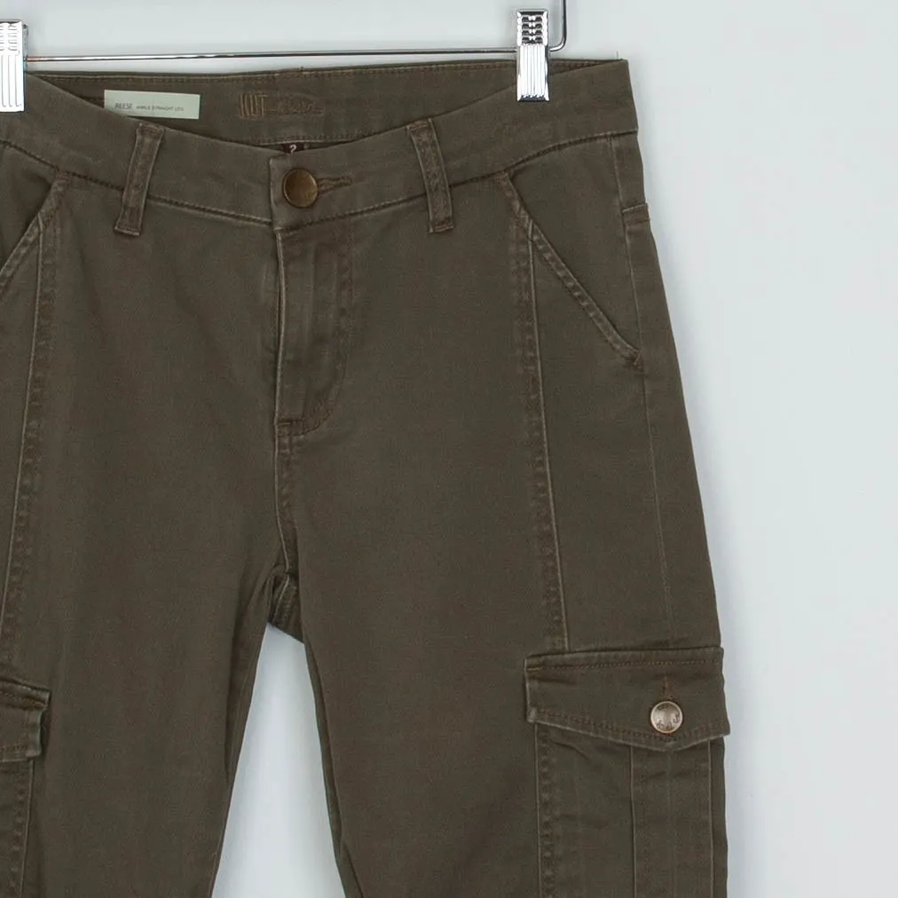 Kut From The Kloth Womens Reese Ankle Straight Leg Utility Pants 2 Green Cargo - Image 2