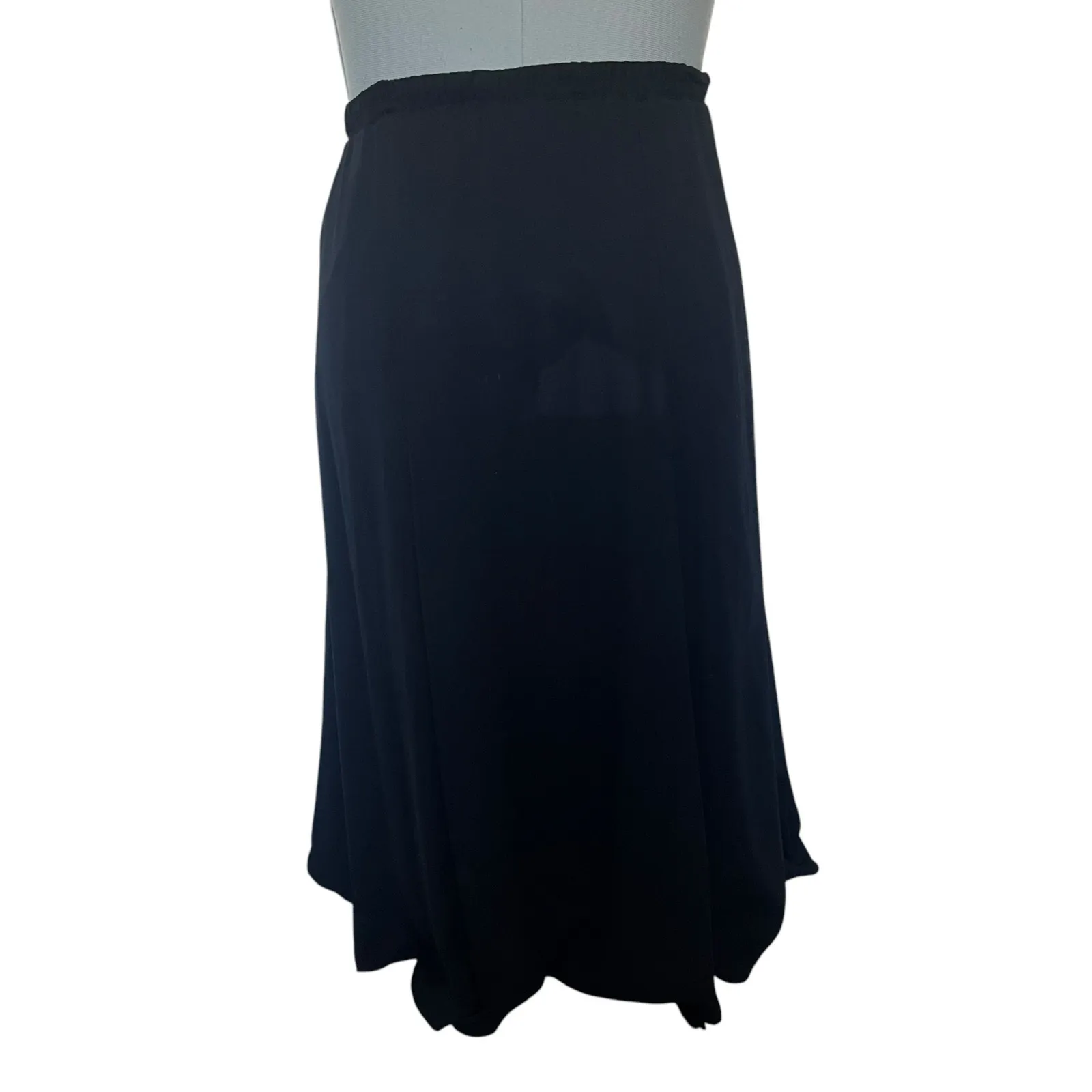 Vtg Y2K Another Thyme Maxi Pull On Skirt Sz XL Witchy Boho Gothic Chiffon USA Black - Image 7