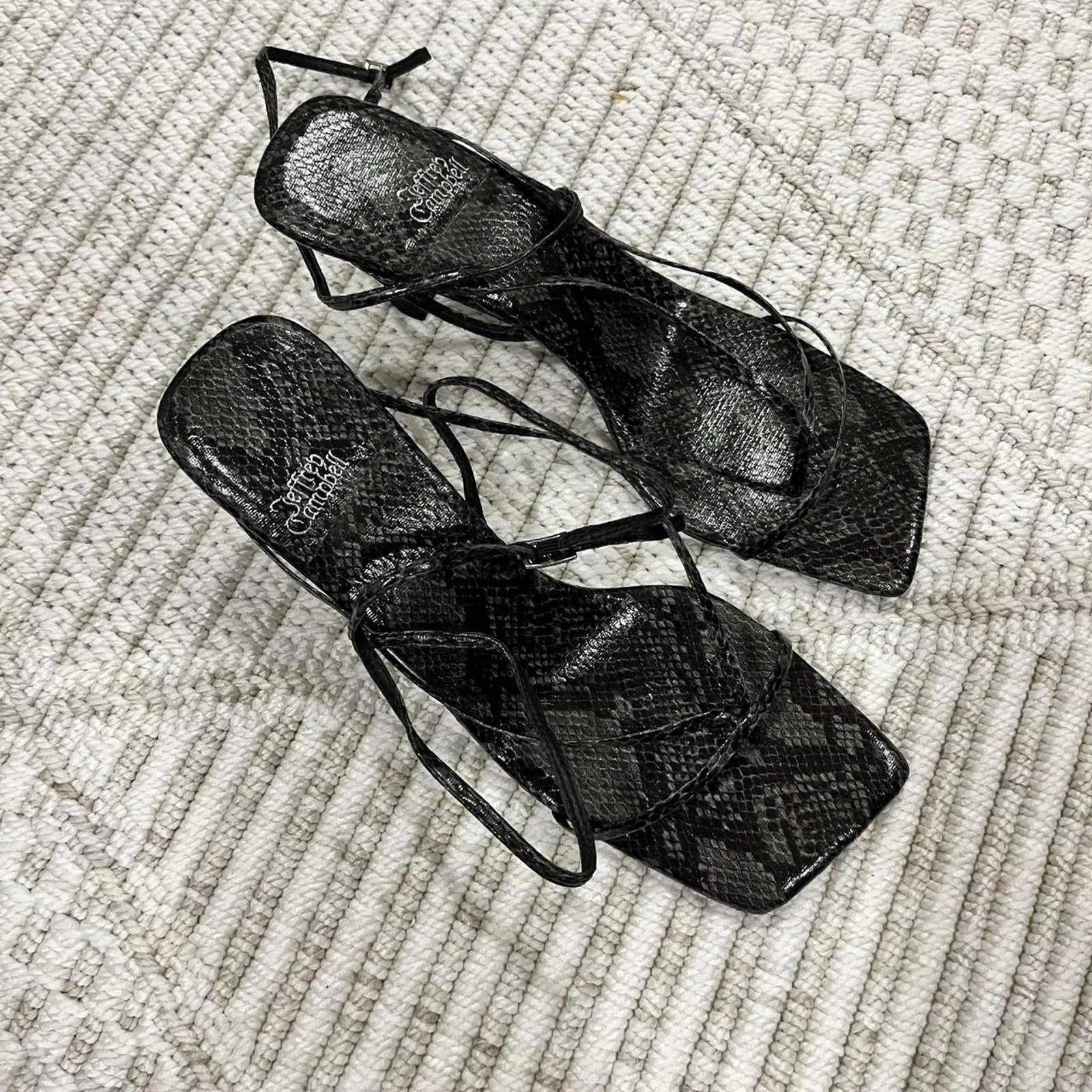 Jeffrey Campbell Fluxx Kitten Heels in Grey Black Python - Image 2