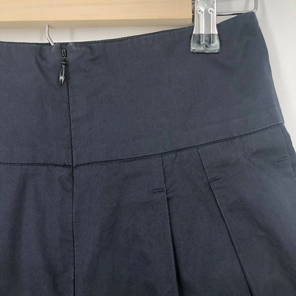 Vince Size 2 Pleated A Line Skirt Navy Blue Gray Color Block Stretch Above Knee - Image 6