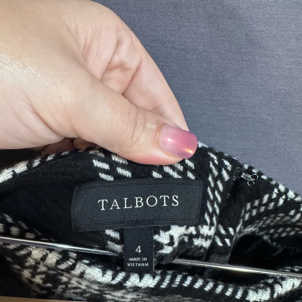 Talbots Black and White Checkered Pencil Skirt - Image 4