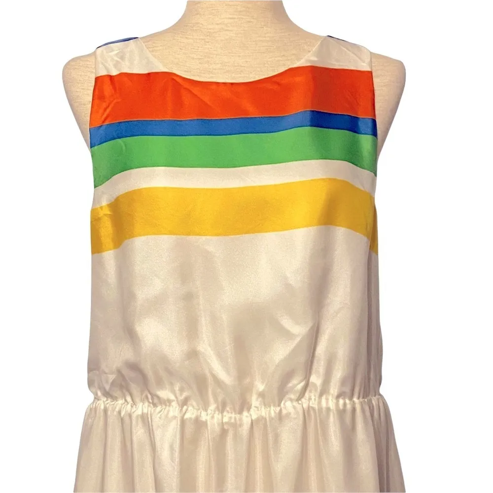 Anthropologie Girls From Savoy Essential Stripes‎ Silk Dress Size 12 - Image 2