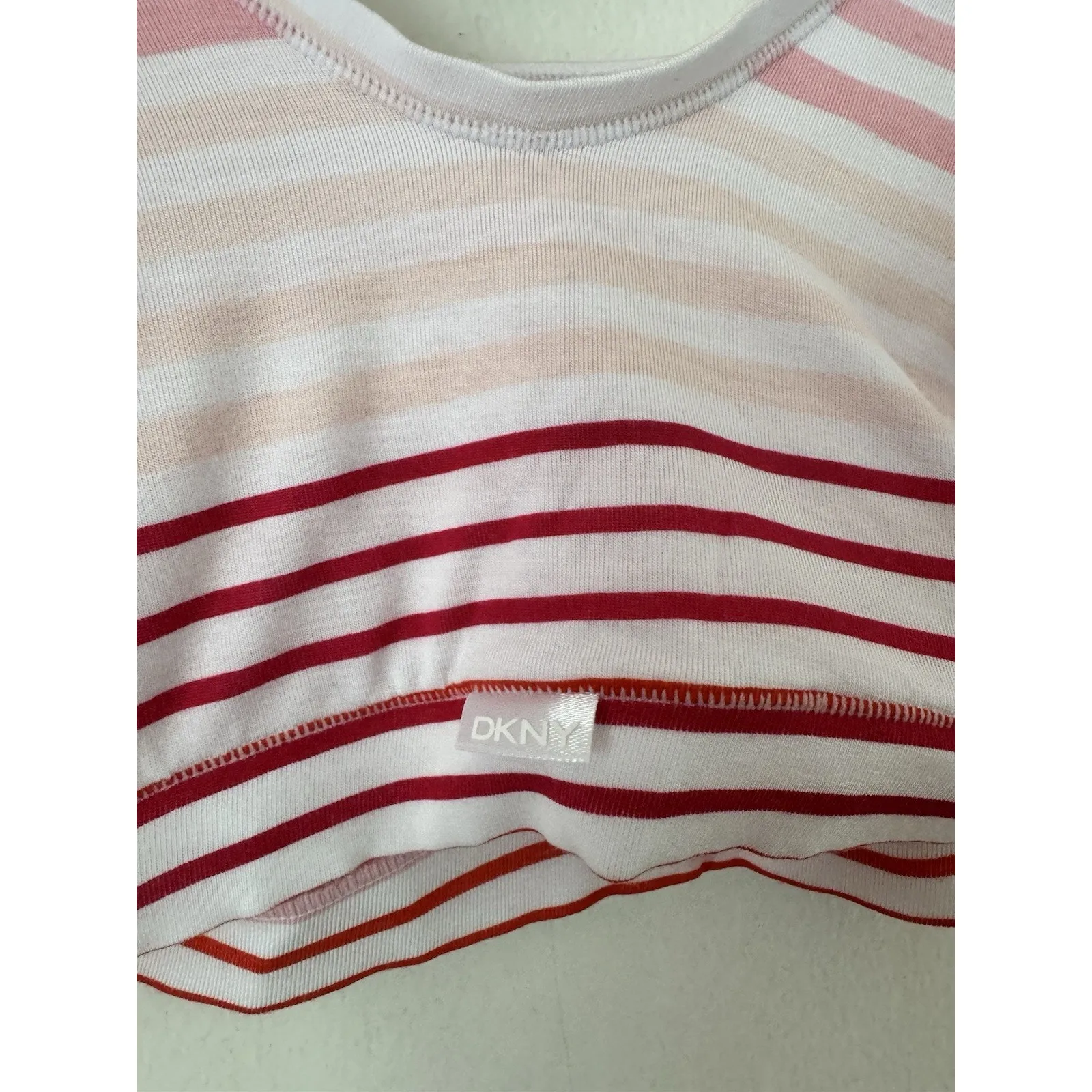 NWT DKNY Pink Stripe Modal Bralette Wireless Lightweight Women’s Medium - Image 4