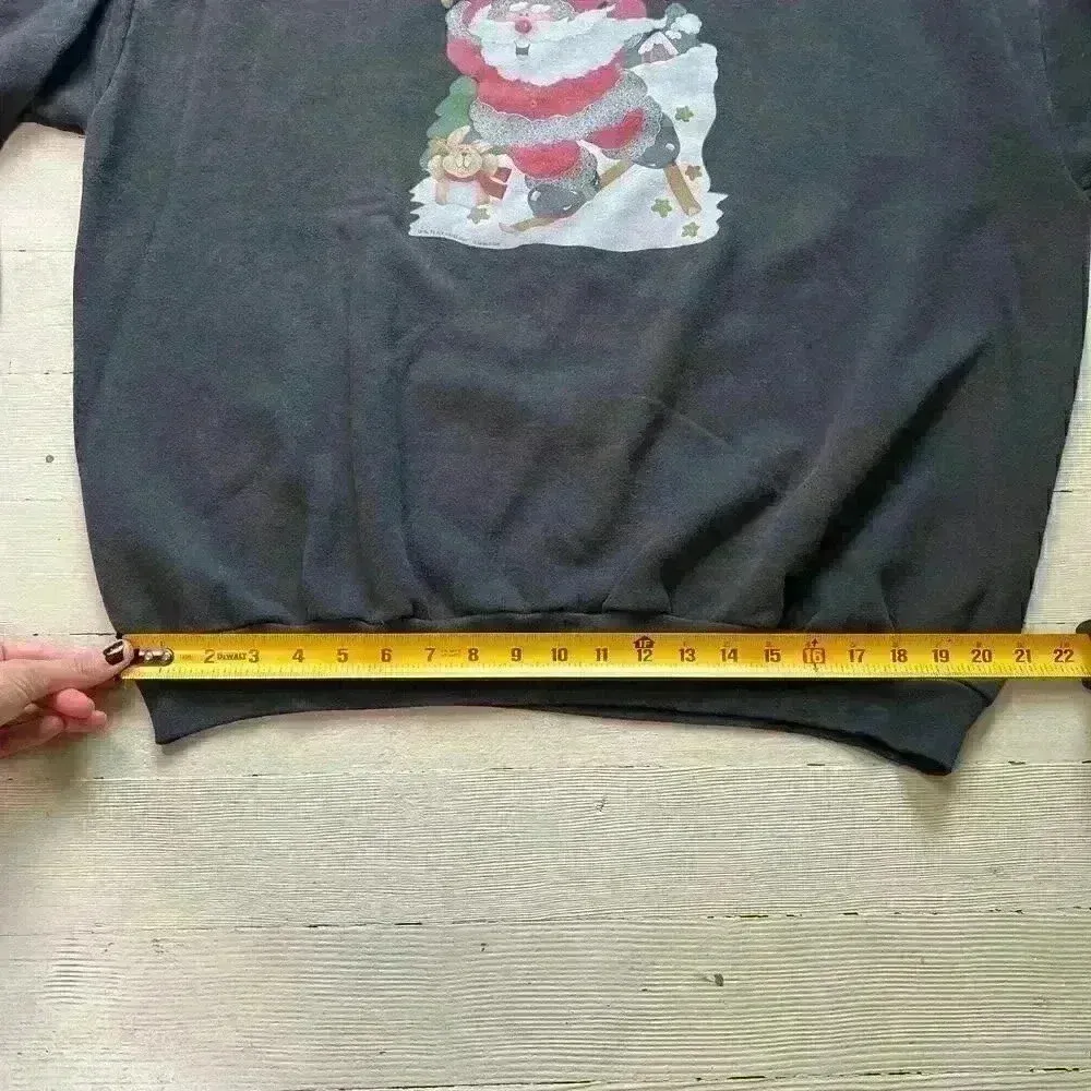Vintage Black HoHoHo Santa Sweatshirt Air‎ Waves Inc. By Joan Elliott Size 2XL - Image 10