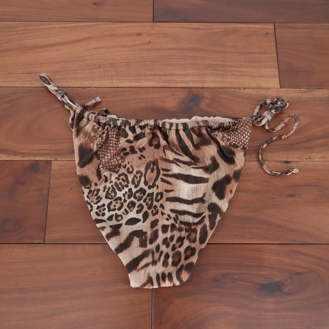 ASOS Design Leopard Animal Print Bikini Bottoms Size 12 Brown - Image 4