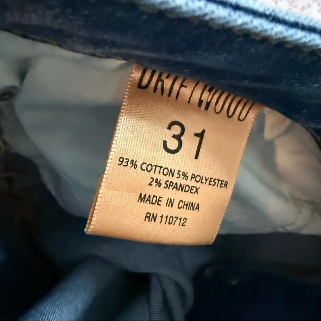 Driftwood Jeans Size 31 x 26 Colette Blue Denim Embroidered Cuff Crop - Image 4