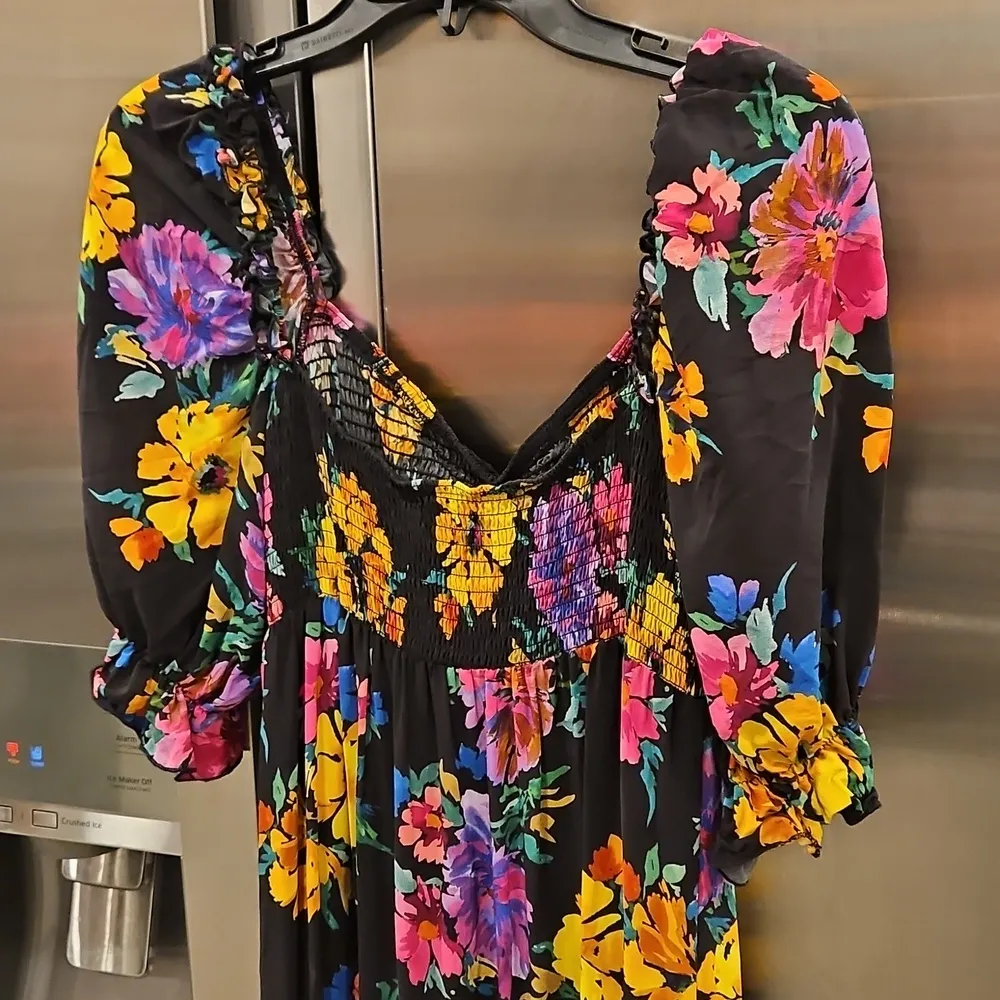 💕JOHNNY WAS JADE💕 Poppy Silk Maxi Dress ~ 100% Silk Floral Print Small S - Image 13