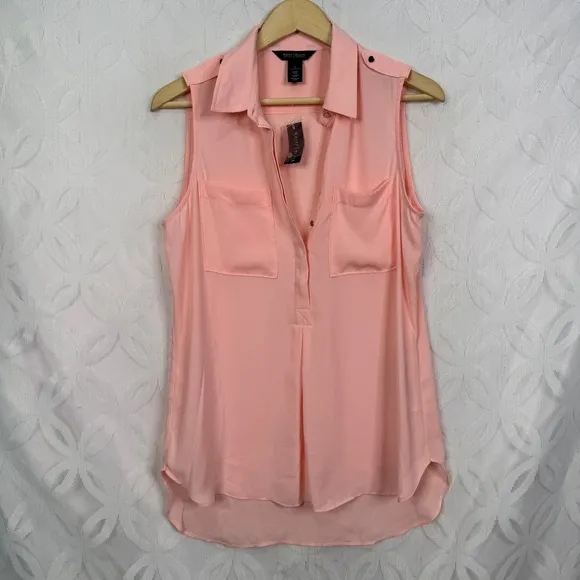 White House‎ Black Market Utility Sleeveless Pink Pearl Tunic Size S NWT - Image 3