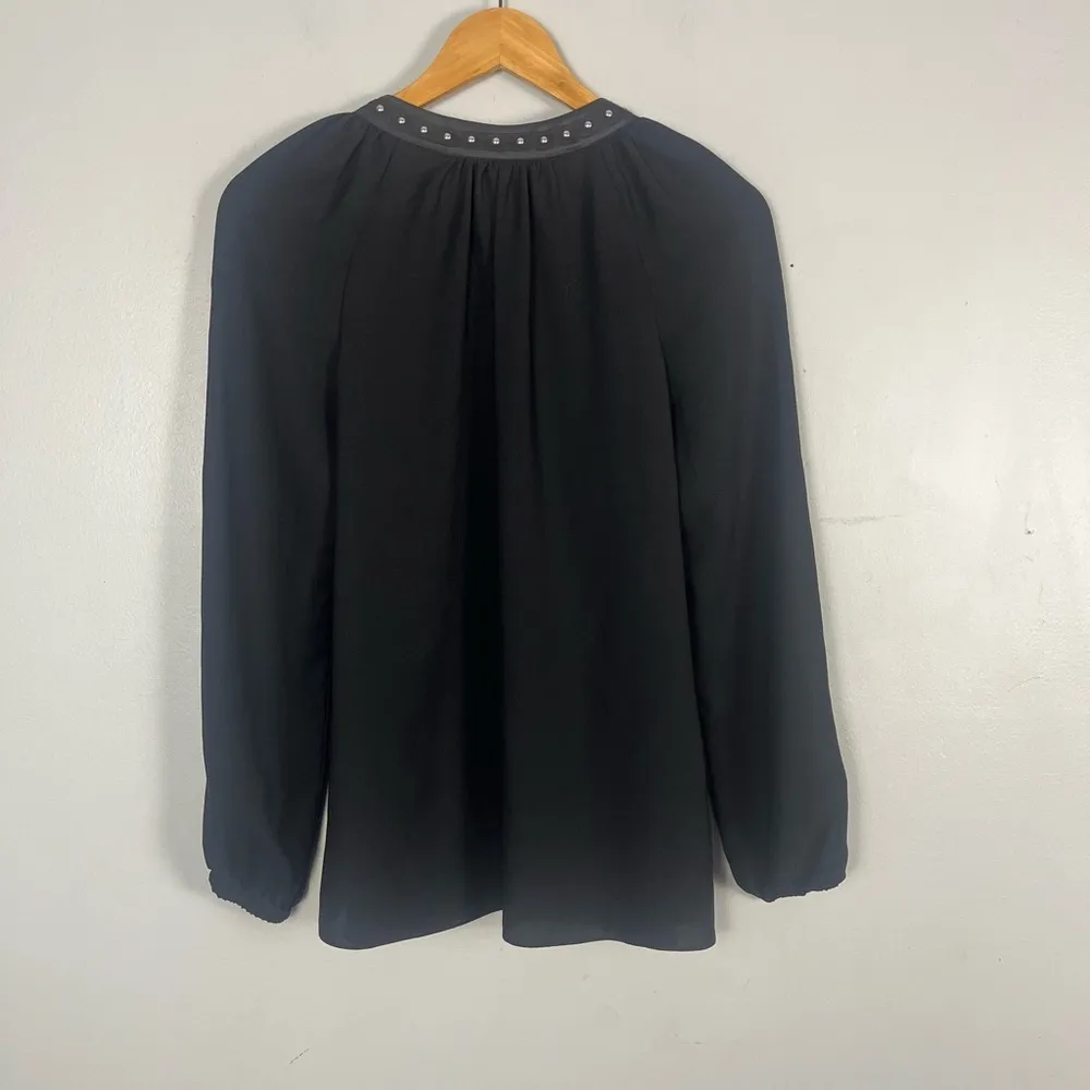 Altuzarra Lace up v-Neck Long Sleeve Tunic black studded size 34/XS - Image 2