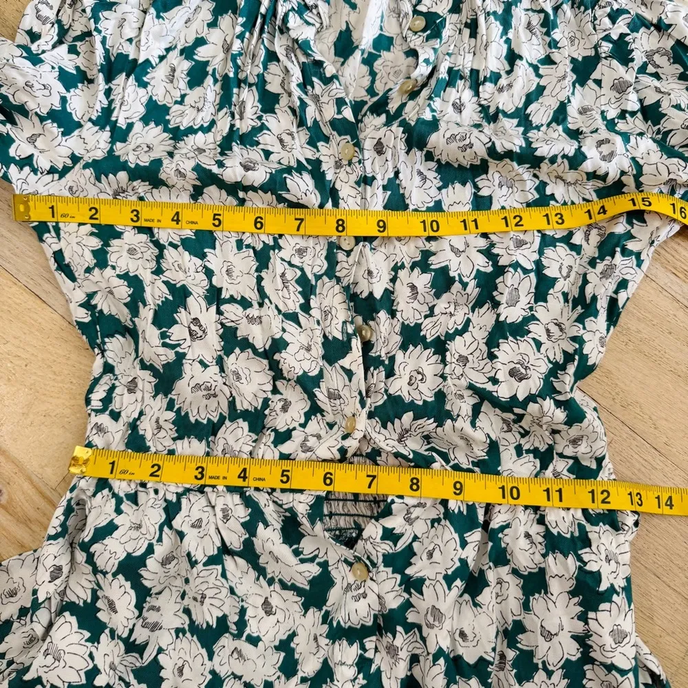 Rebecca Taylor Serene Green Floral Wide Leg Silk Blend Jumpsuit NWT - Image 5