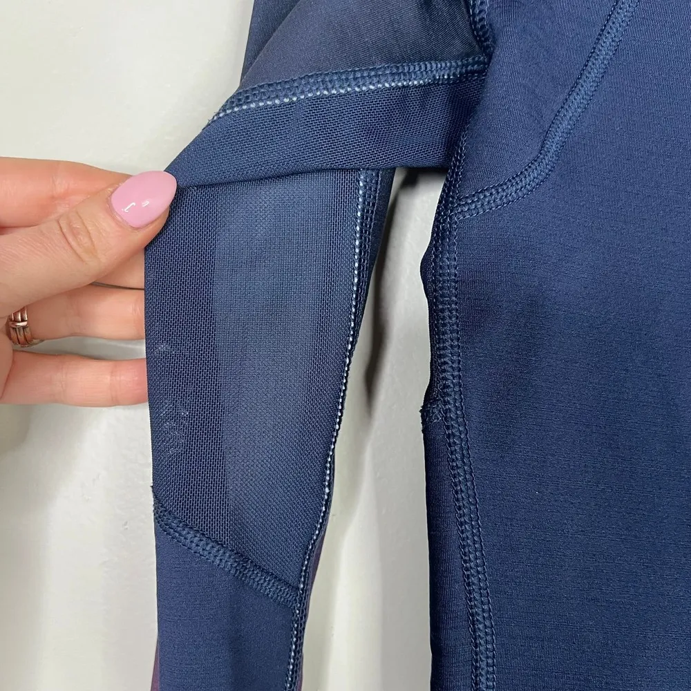 Nike Pro Hyperwarm Athletic Shirt Ombre Sleeves Mesh Detail Thumb Holes Sz Small - Image 4