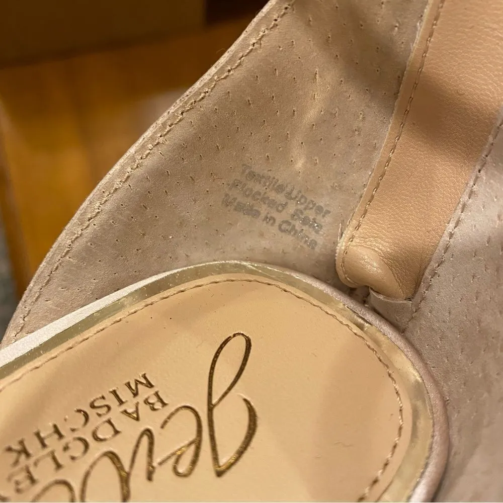 Jewel Badgley Mischka Champagne Lexie Knotted Platform Block Heel Size 9.5 - Image 7