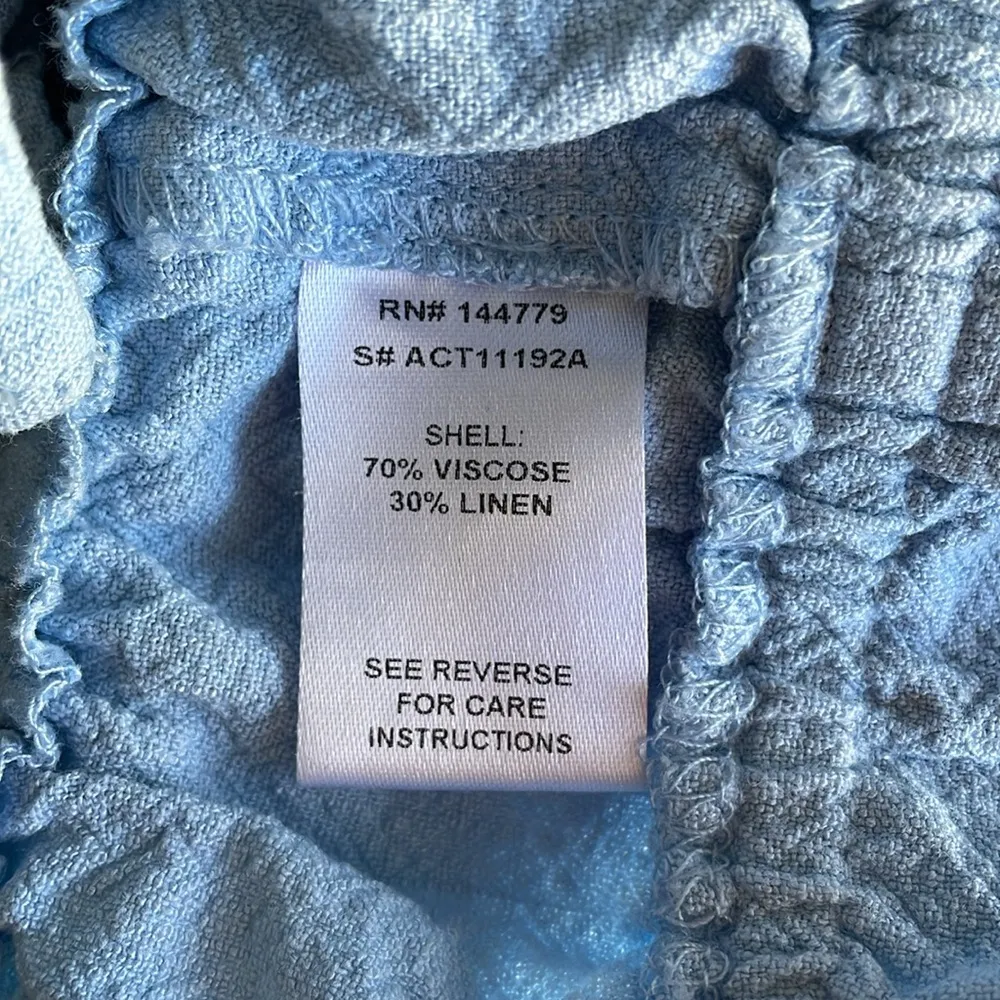 ACOA BABY BLUE TIE FRONT BLOUSE Size L - Image 5