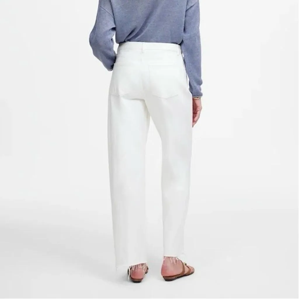 NWT Madewell Women's White Wide-Leg Barrel Denim Jeans Size 28 Summer Preppy - Image 3