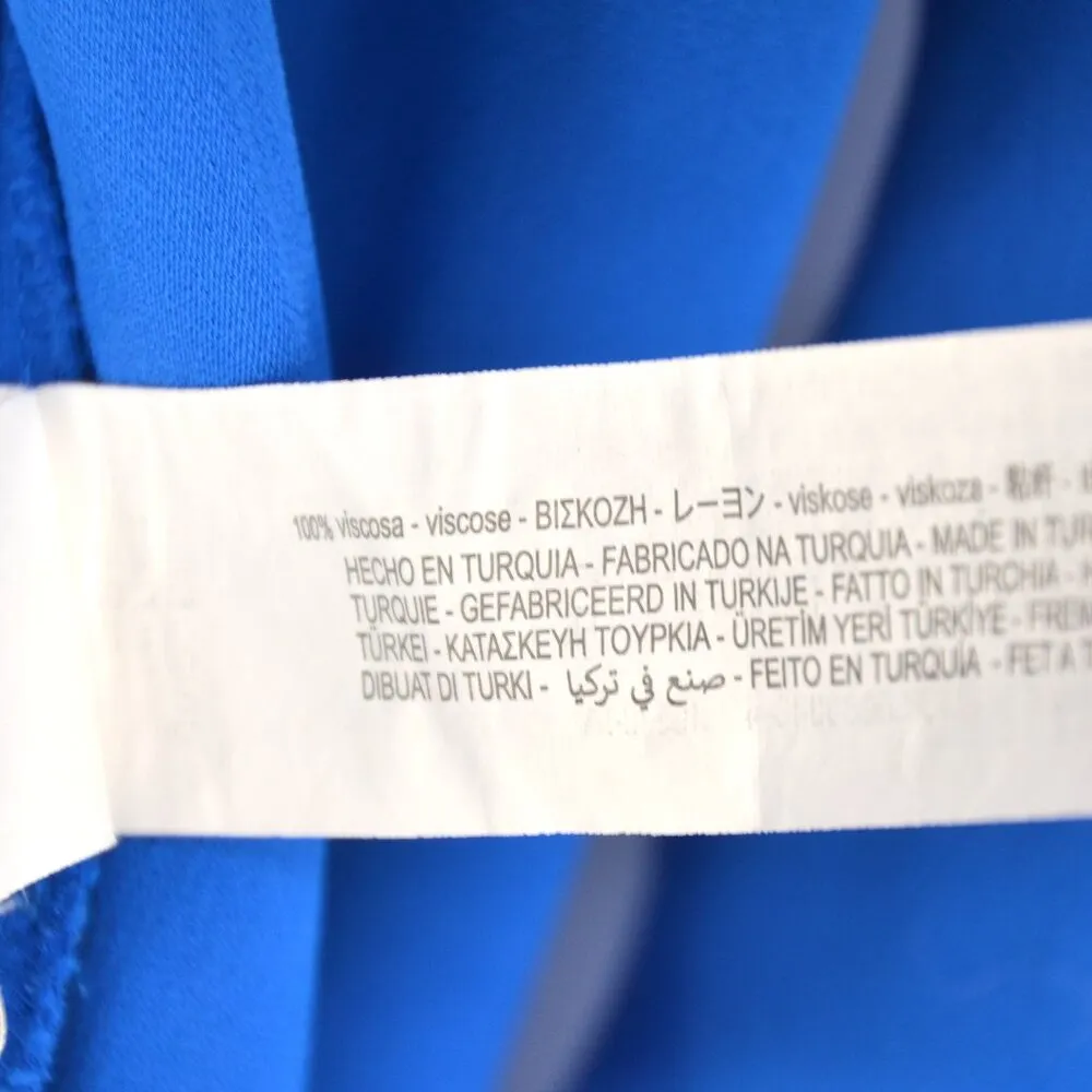 Zara Satin Effect Button Down Shirt Point Collar Long Sleeve Wide Cuff Blue S - Image 7